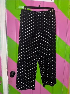 Women’s Black Polka Dot Wide Leg Pants